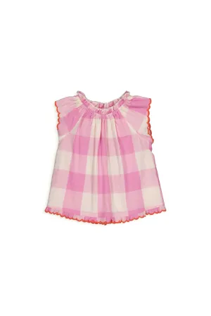 Antoinette Dress in Check Lila