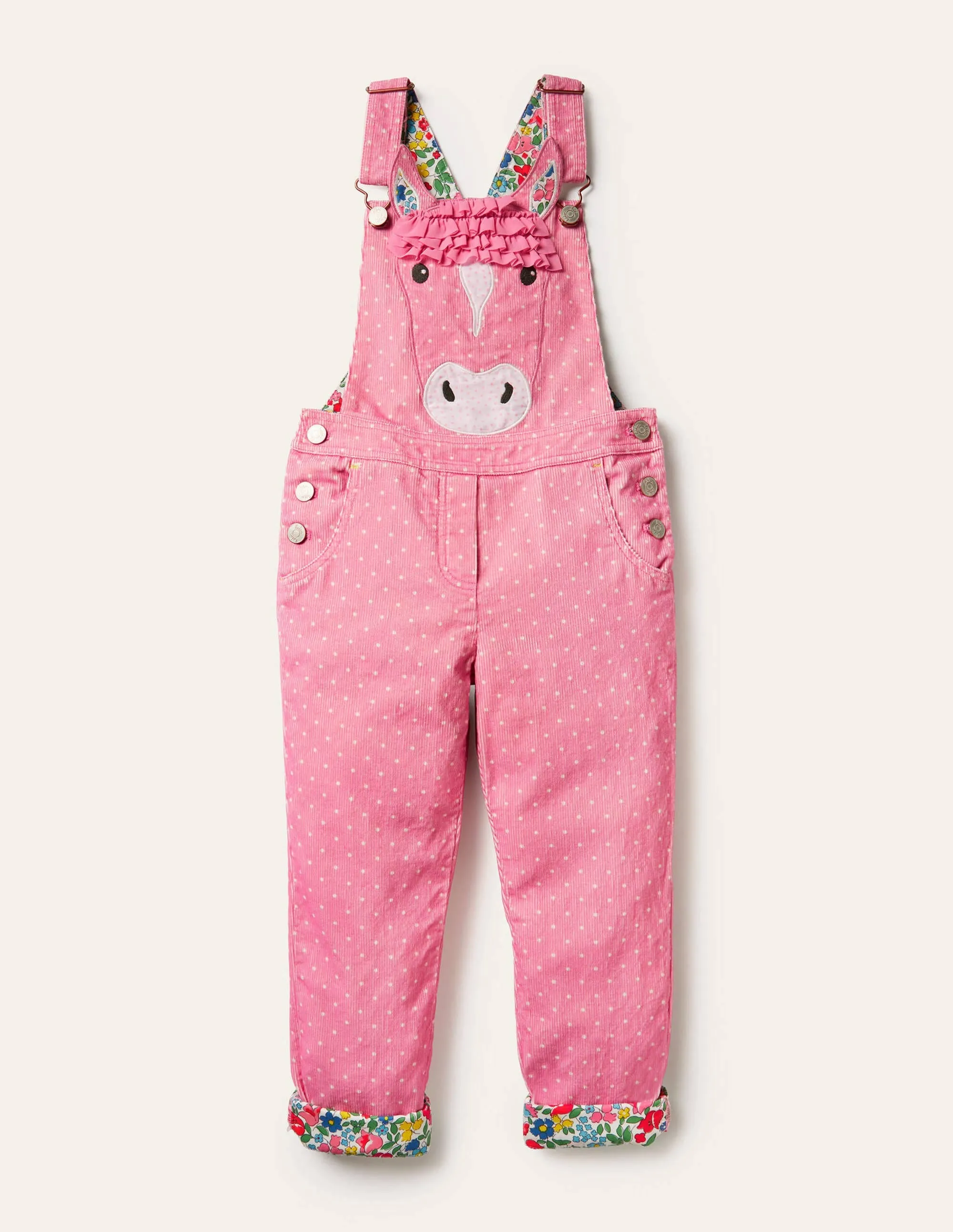 Appliqué Horse Dungarees-Formica Pink