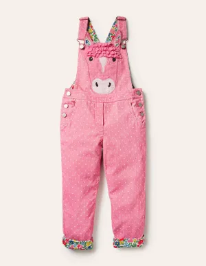 Appliqué Horse Dungarees-Formica Pink