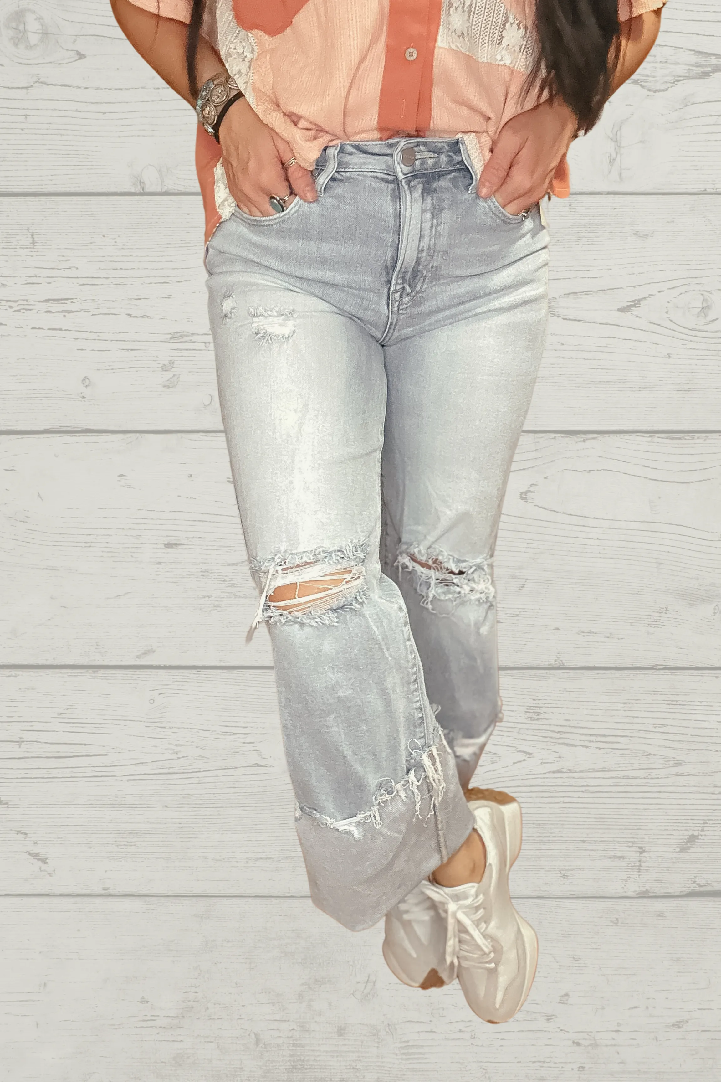Calvin High Rise Wide Leg Jeans