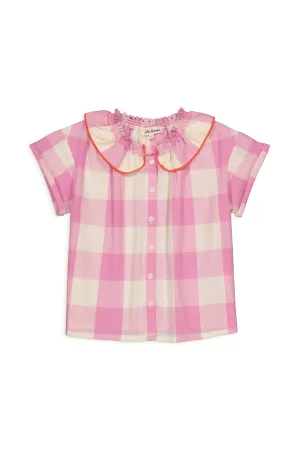 Carlie Blouse in Check Lila