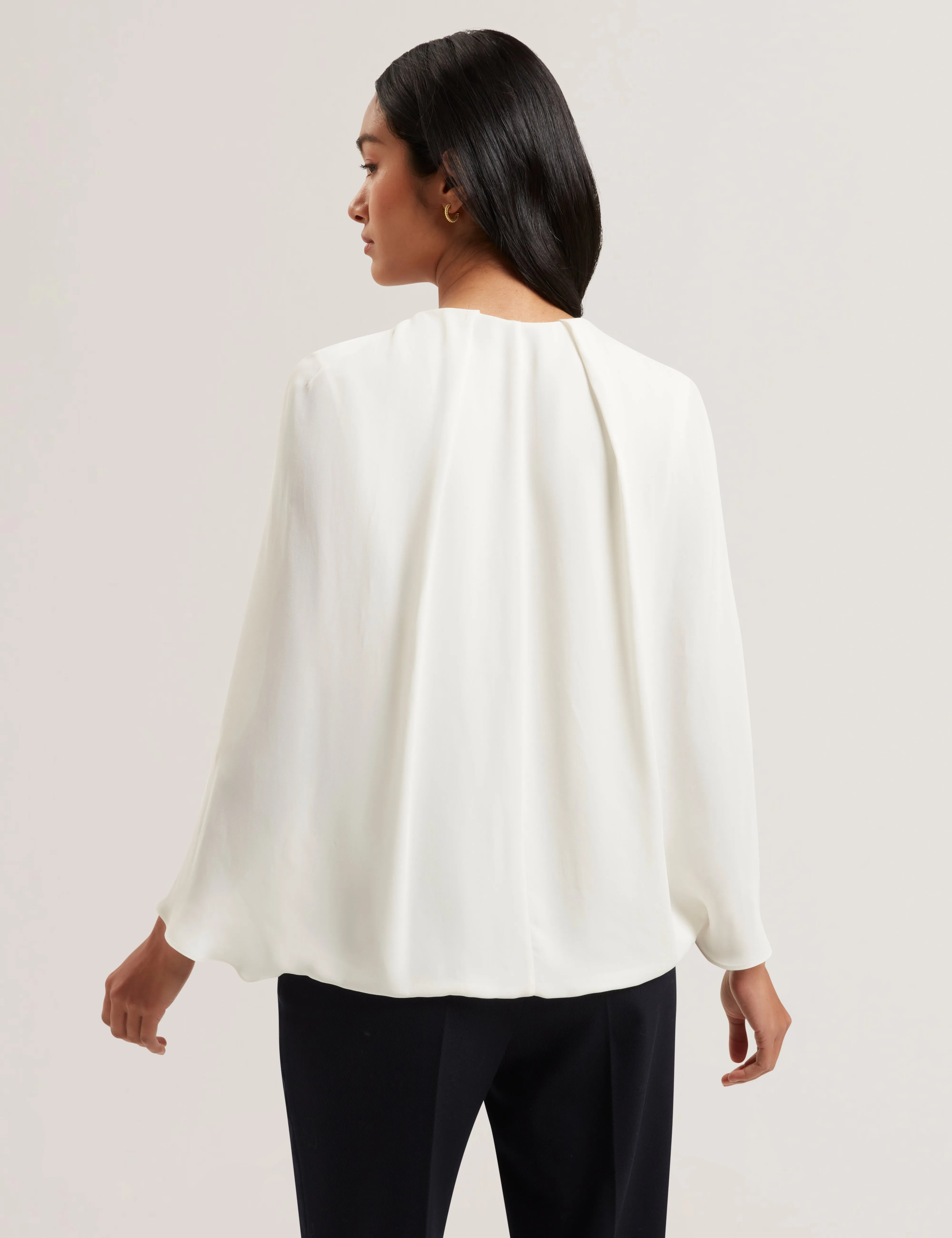 Evros Long Sleeve Blouse Ivory