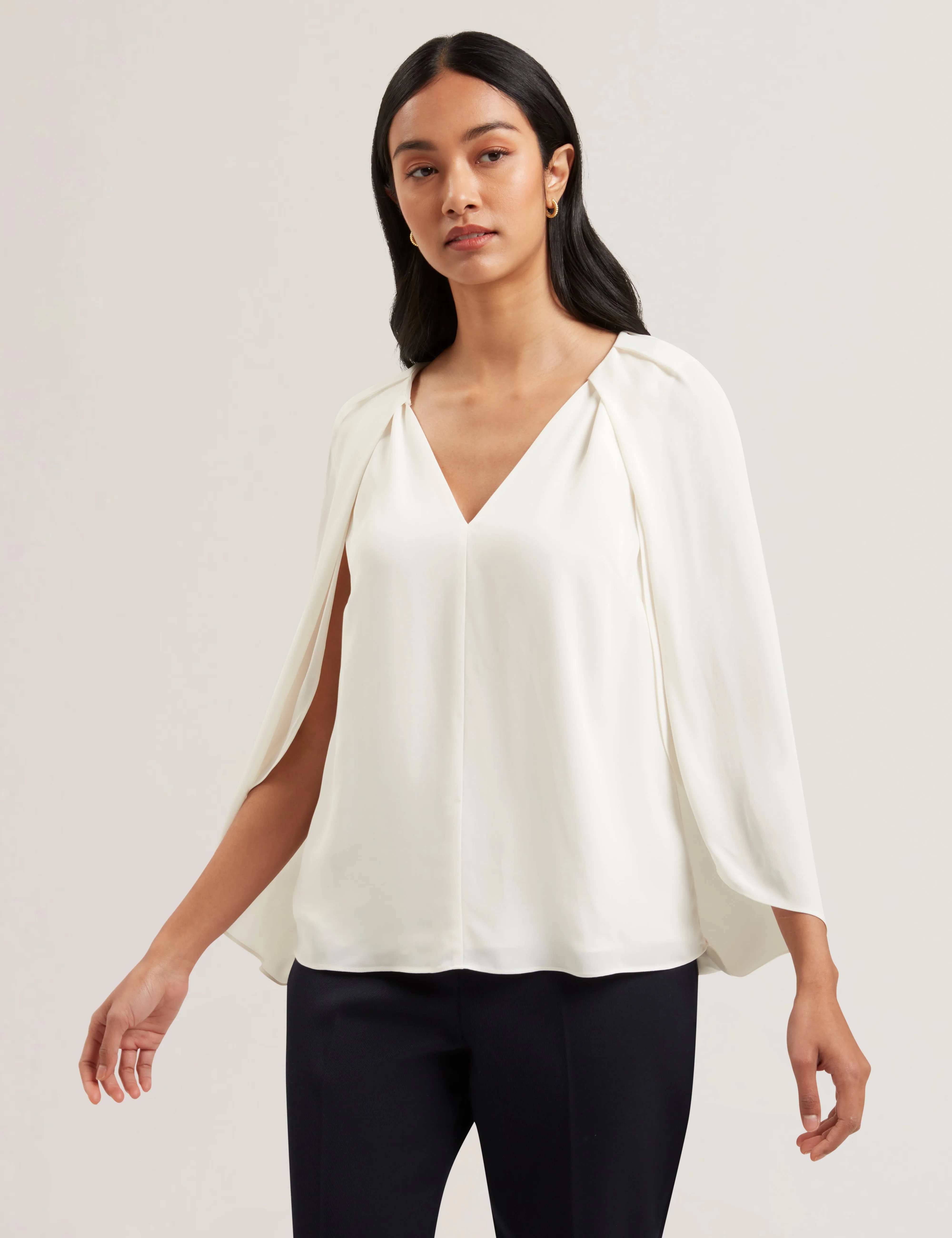 Evros Long Sleeve Blouse Ivory