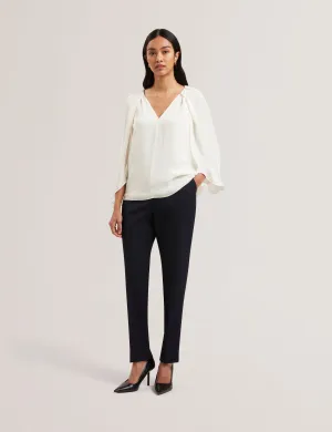 Evros Long Sleeve Blouse Ivory