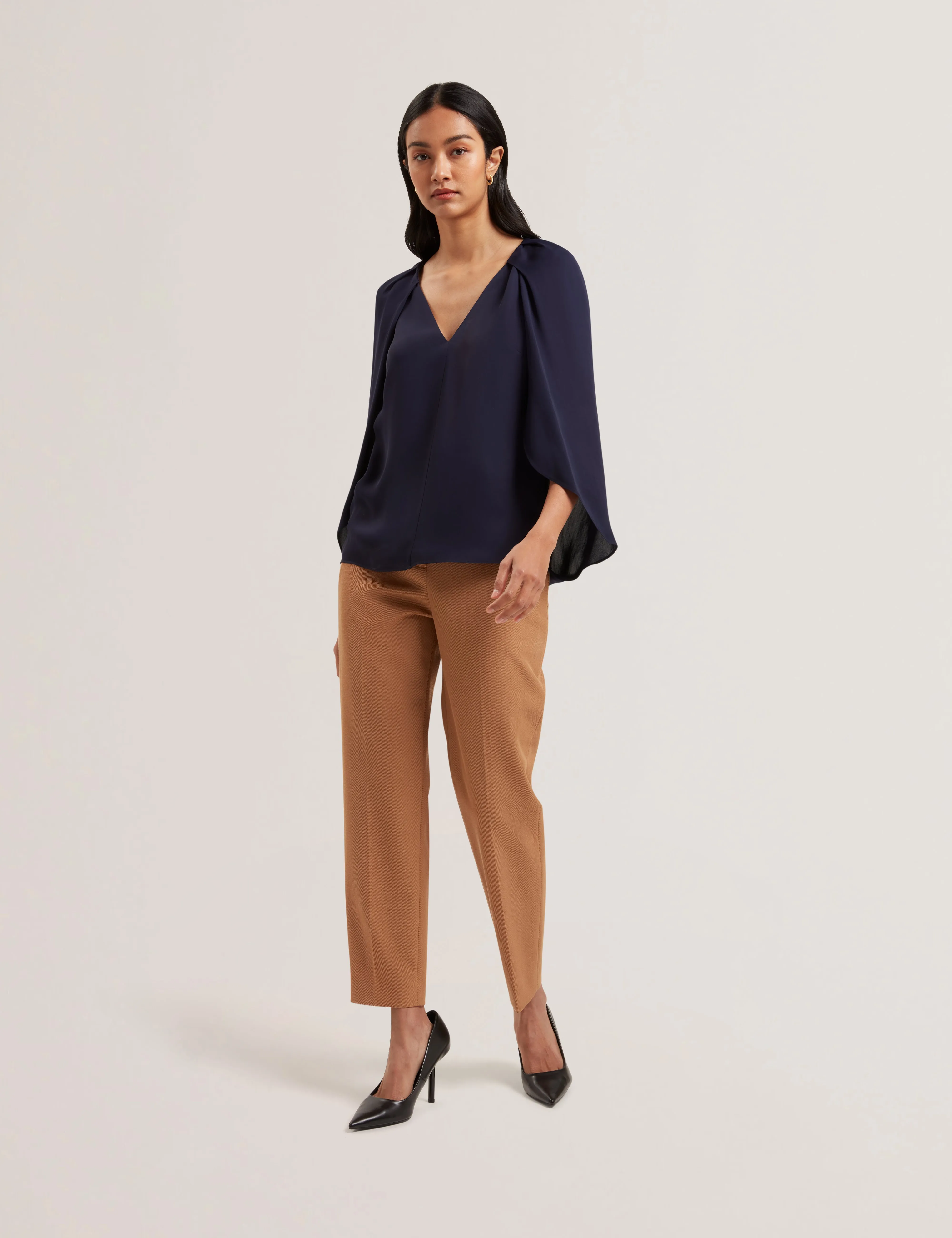 Evros Long Sleeve Blouse Navy