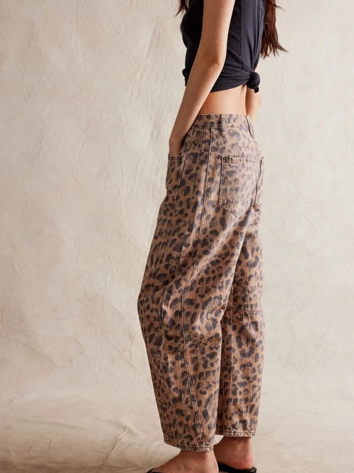 Grace Leopard Print Oversized Jeans