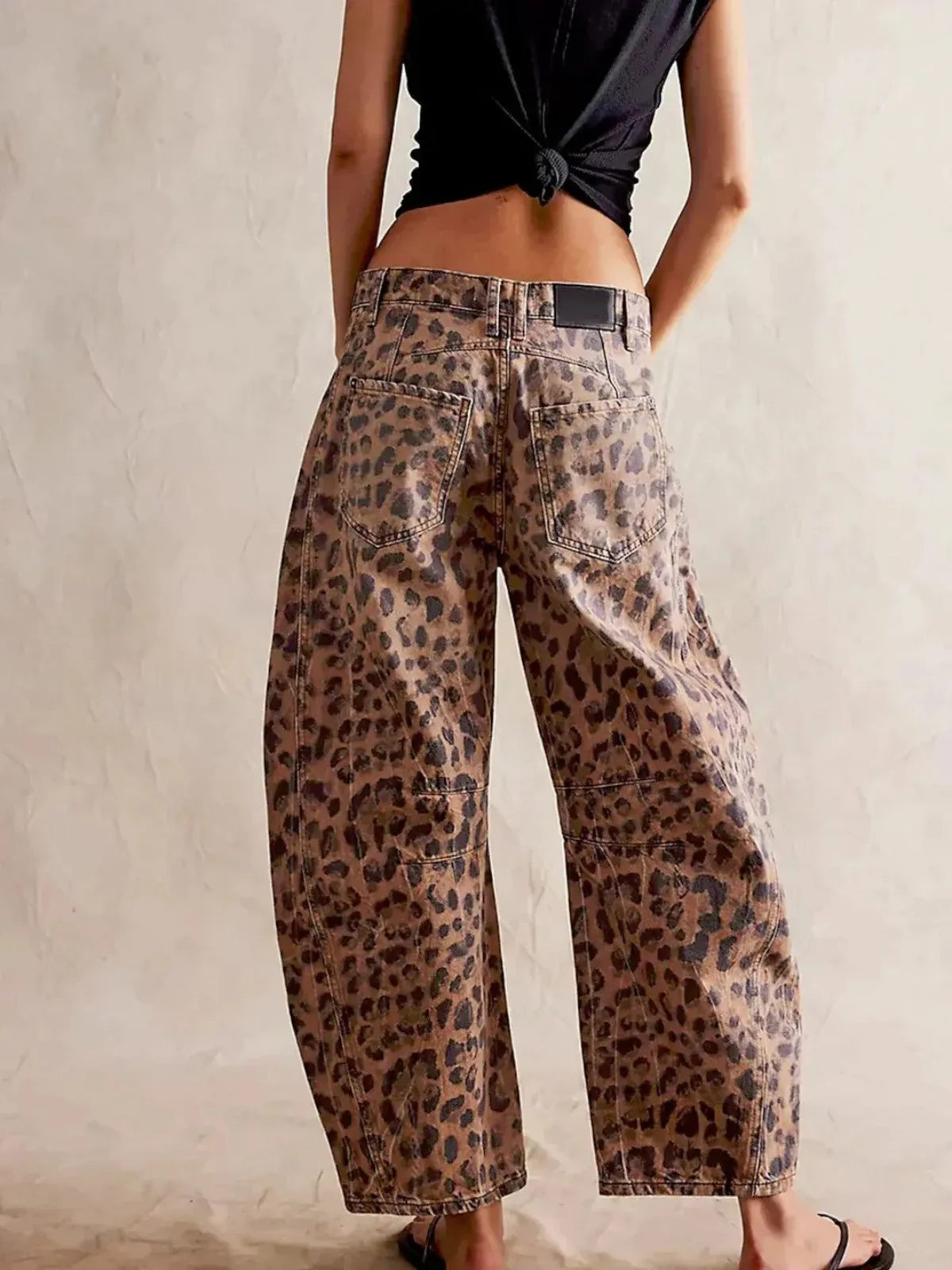 Grace Leopard Print Oversized Jeans