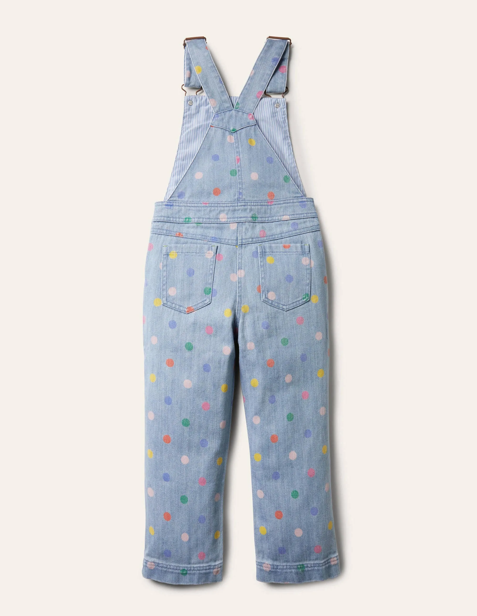 Heart Patch Dungaree-Chambray Multi Spot