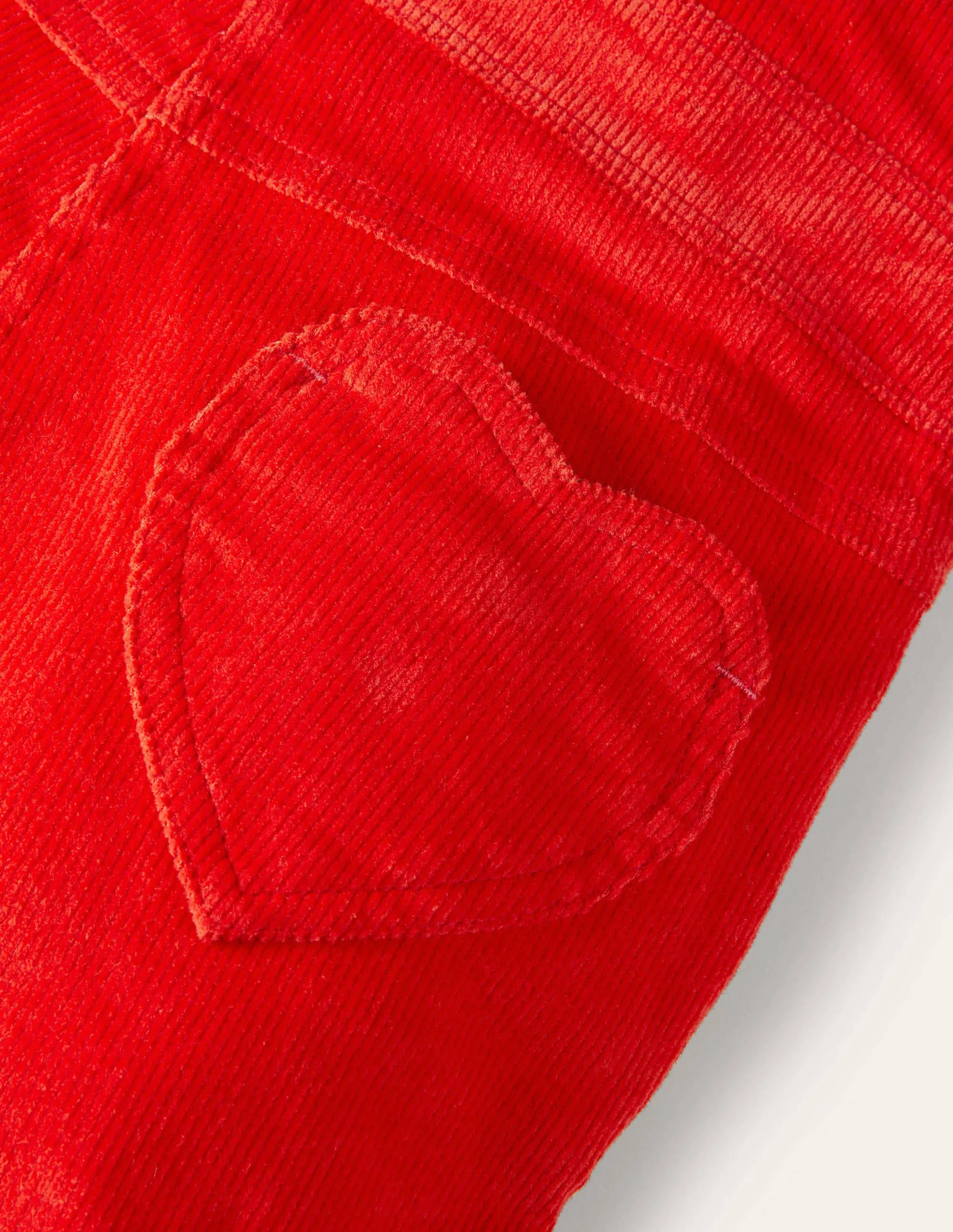 Heart Patch Dungaree-Rosehip Red Cord