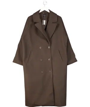 JD Williams Brown Wool Look Double Breasted Coat UK 16
