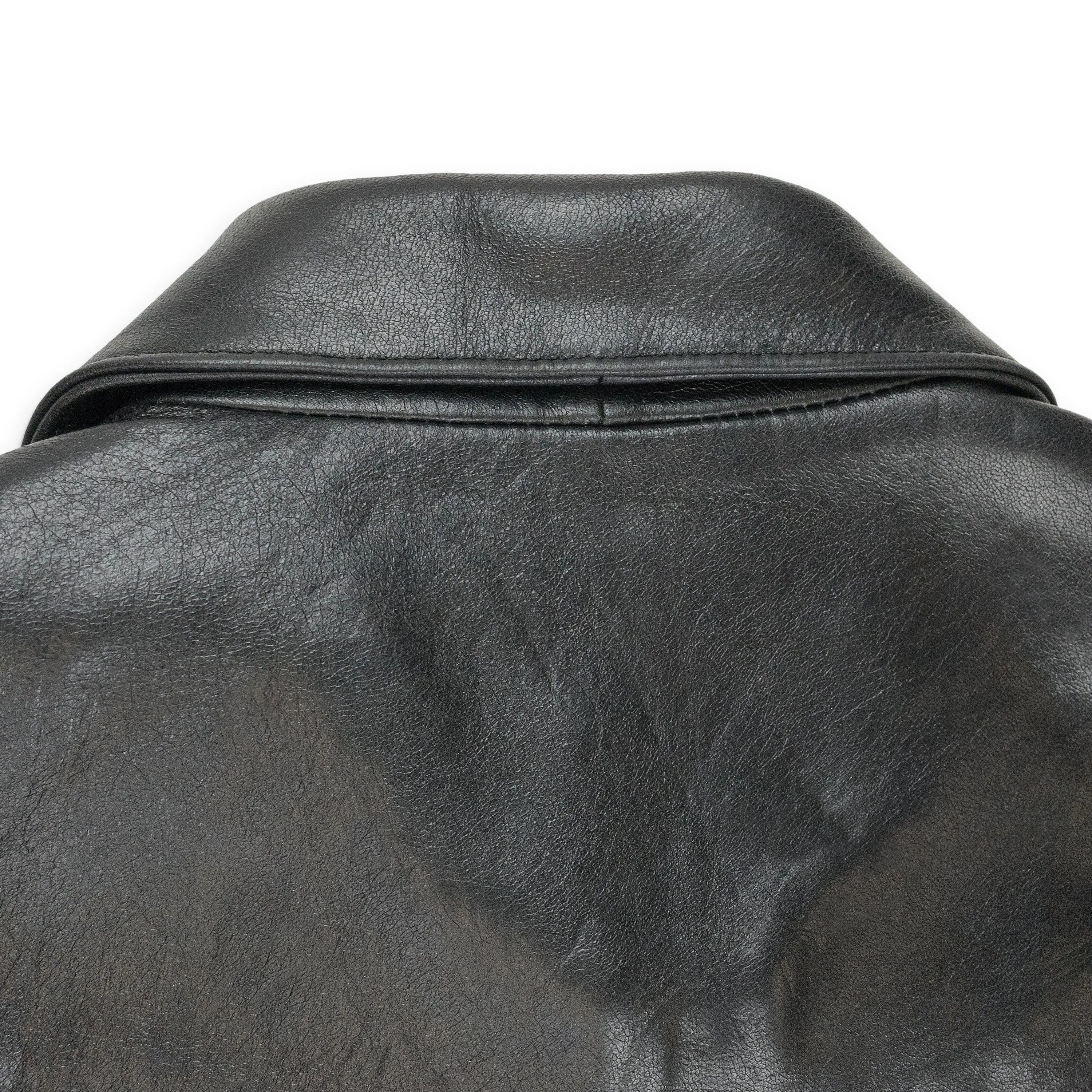LEATHER ZIP FRONT JACKET BLACK LEATHER JACKETS