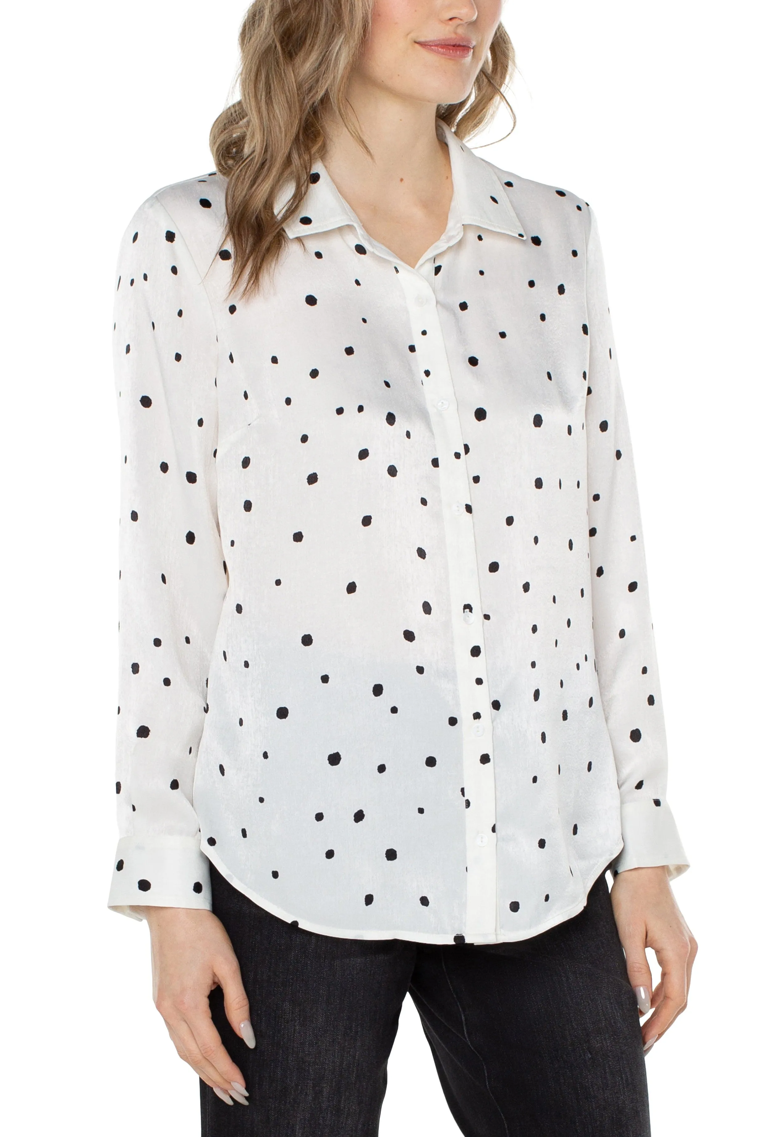 Liverpool Flap Pocket Button Front Woven Blouse