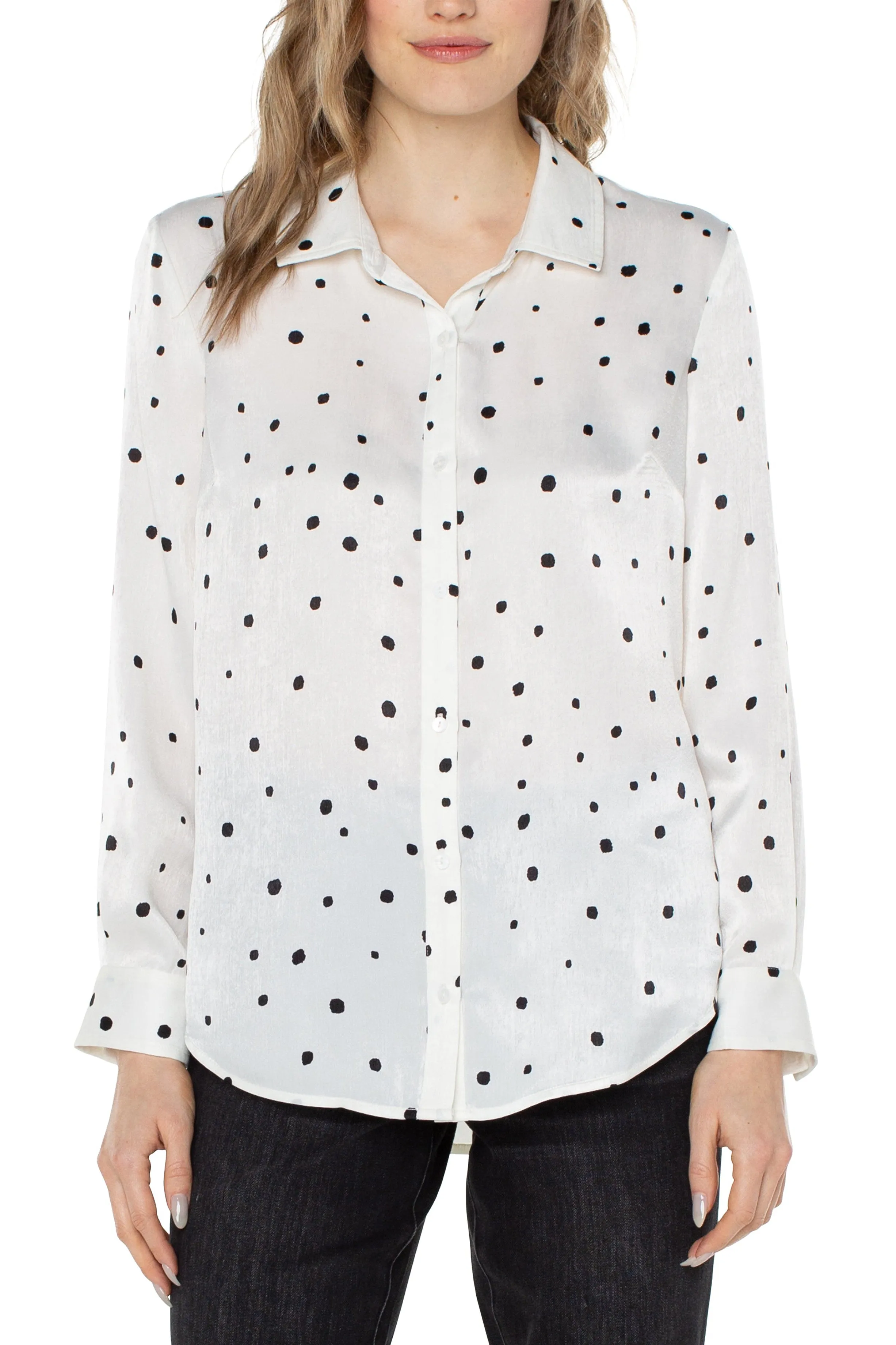Liverpool Flap Pocket Button Front Woven Blouse
