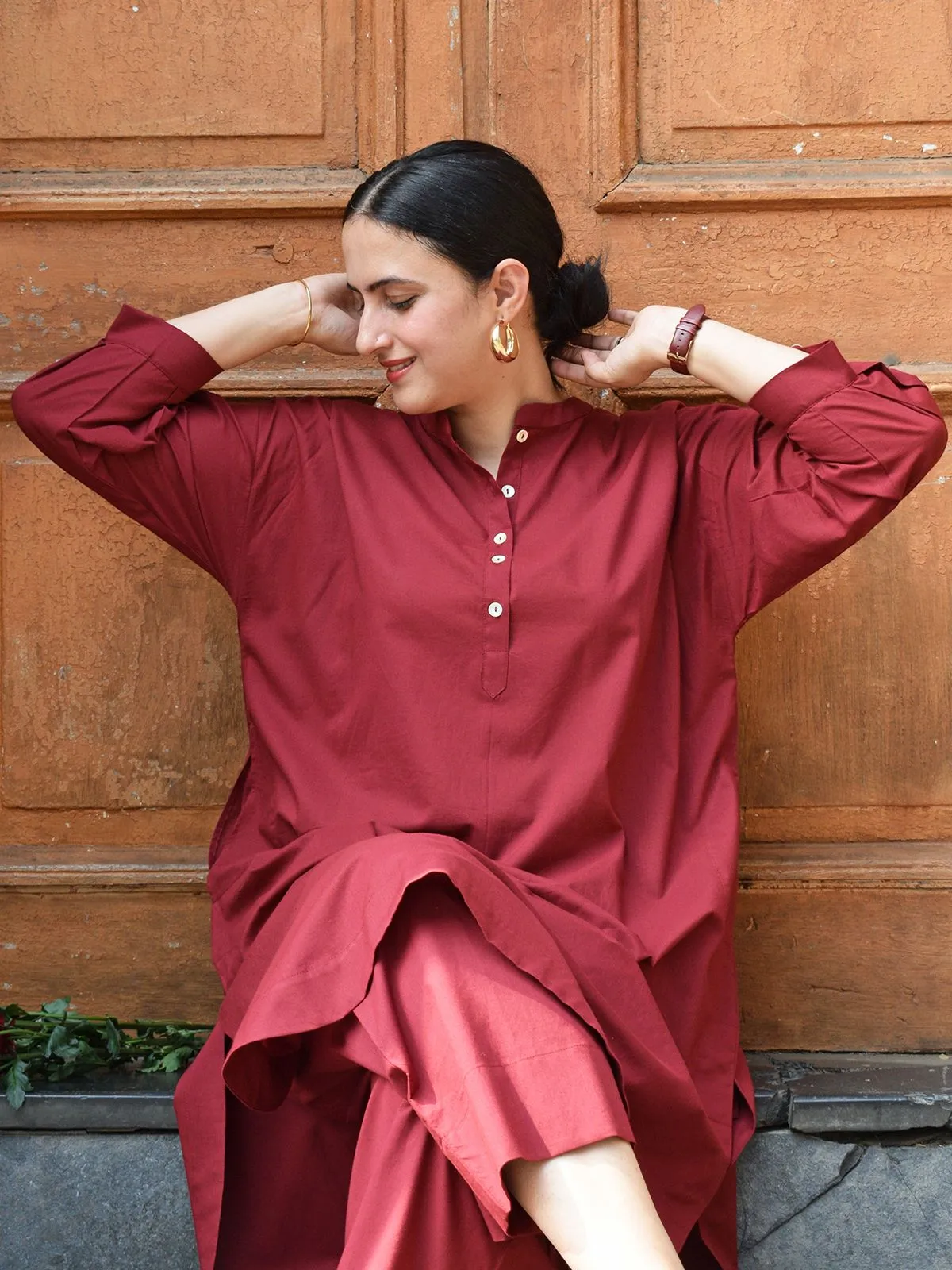 Maroon Antifit Co-ord Set