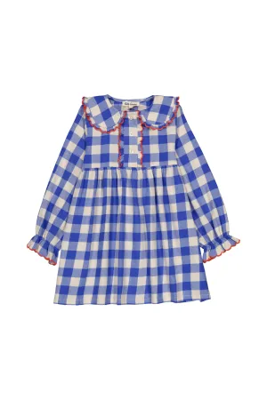 Mina Dress in Check Blue