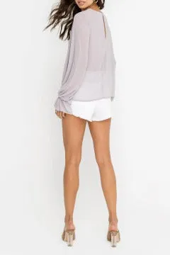 Our Gull Grey Romantic Blouse