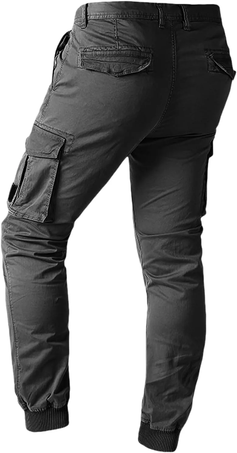 Outdoor Hiking Pants Men Workout Cargo Pants Slim Fit Stretchy Tactical Joggers Lightweight Quick Dry Water Resistan