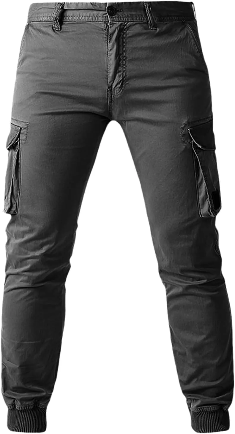 Outdoor Hiking Pants Men Workout Cargo Pants Slim Fit Stretchy Tactical Joggers Lightweight Quick Dry Water Resistan