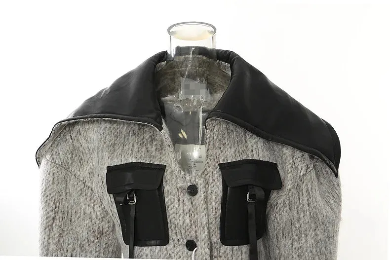 Pre Order:  Patch Pockets Woolen Jacket