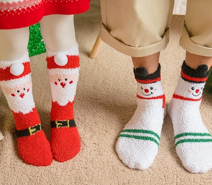 ROYALUCK 3 Pairs Christmas Socks Winter Warm Fuzzy Socks Slipper Socks