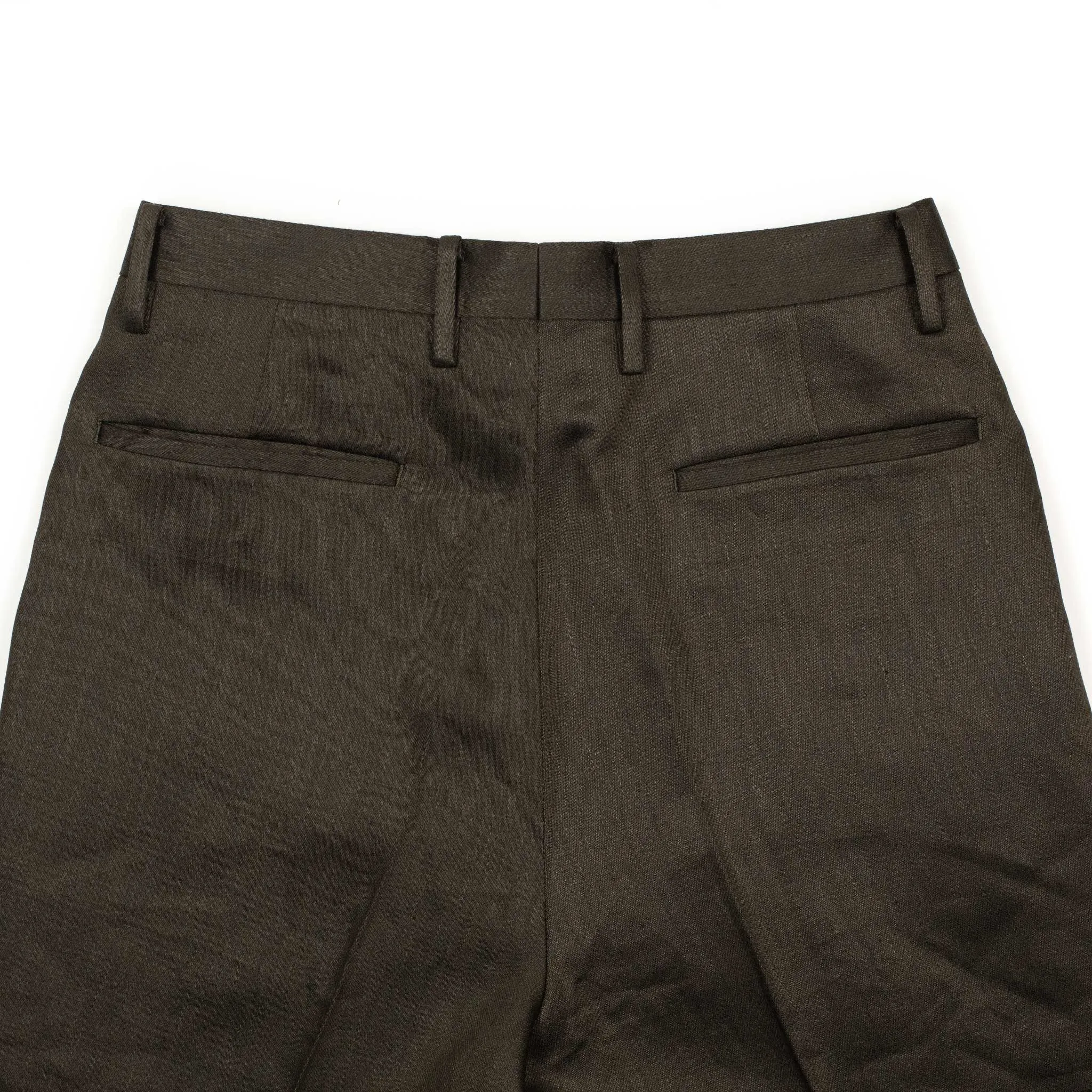Shoecut pleated trousers in brown linen