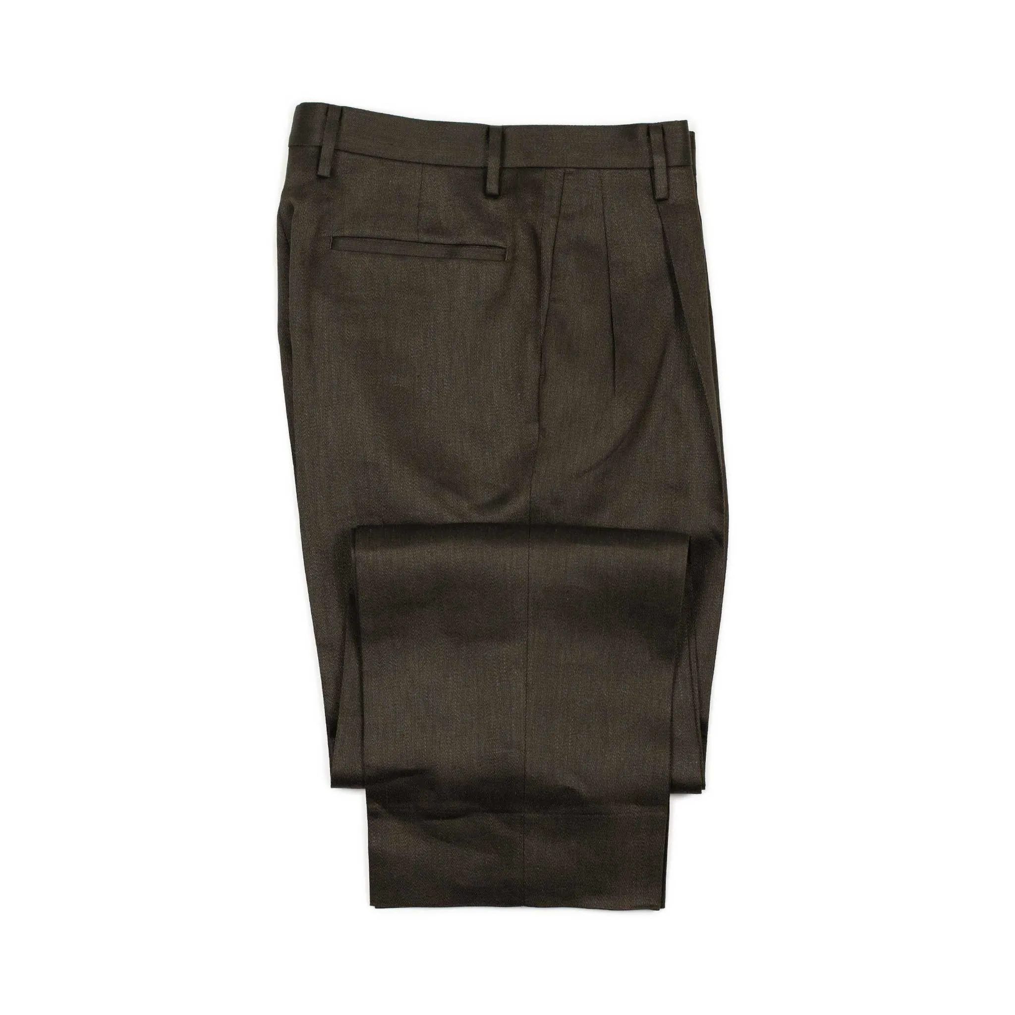 Shoecut pleated trousers in brown linen