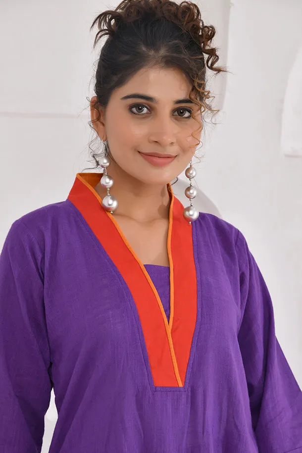 Vivid Vibes Purple Kurta Set