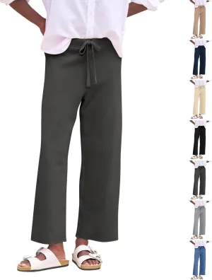 Wide Leg Sweatpants Women Baggy High Waist Drawstring Casual Trouser Style Lounge Pants Comfy Cotton Sweatpants